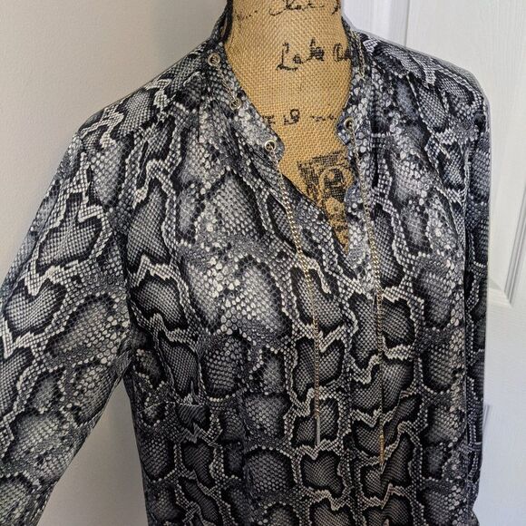 Michael Kors snake skin blouse - Picture 2 of 6